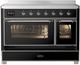 Ilve® Majestic III 48" Glossy Black Pro Style Induction Range with Triple Glass Door and Chrome Trim-2