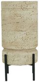 A & B Home Black/Cream Cylindrical Cement Planter with Iron Stand-3