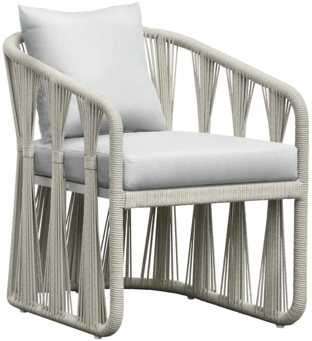 Intercon Alexa White Aluminum/Fabric Outdoor Arm Chair-0