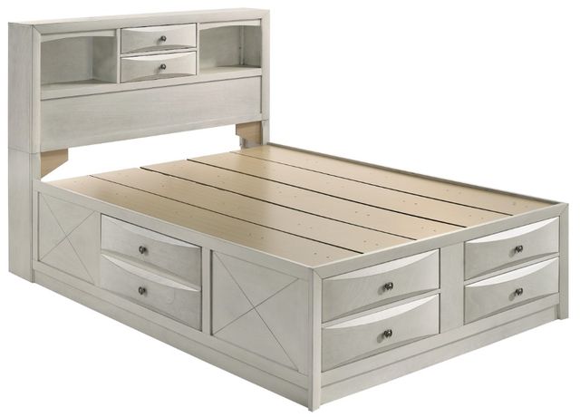 Crown Mark Emily White Queen Bookcase Bed-3