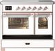 Ilve® Majestic III 40" White Pro Style Induction Range with Triple Glass Door and Copper Trim-2