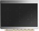 Ilve® Majestic III 36" White Pro Style Induction Range with Triple Glass Door and Brass Trim-2