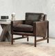 Classic Home Chazzie Truffle Brown Leather Accent Chair-1