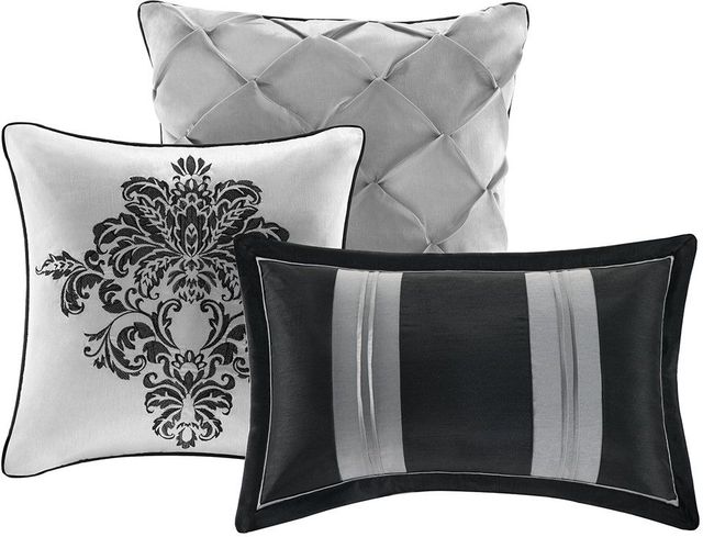 Olliix by Madison Park Bella 7 Piece Black King Comforter Set-2