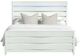 Elements International Tobias White King Panel Bed with LED-3