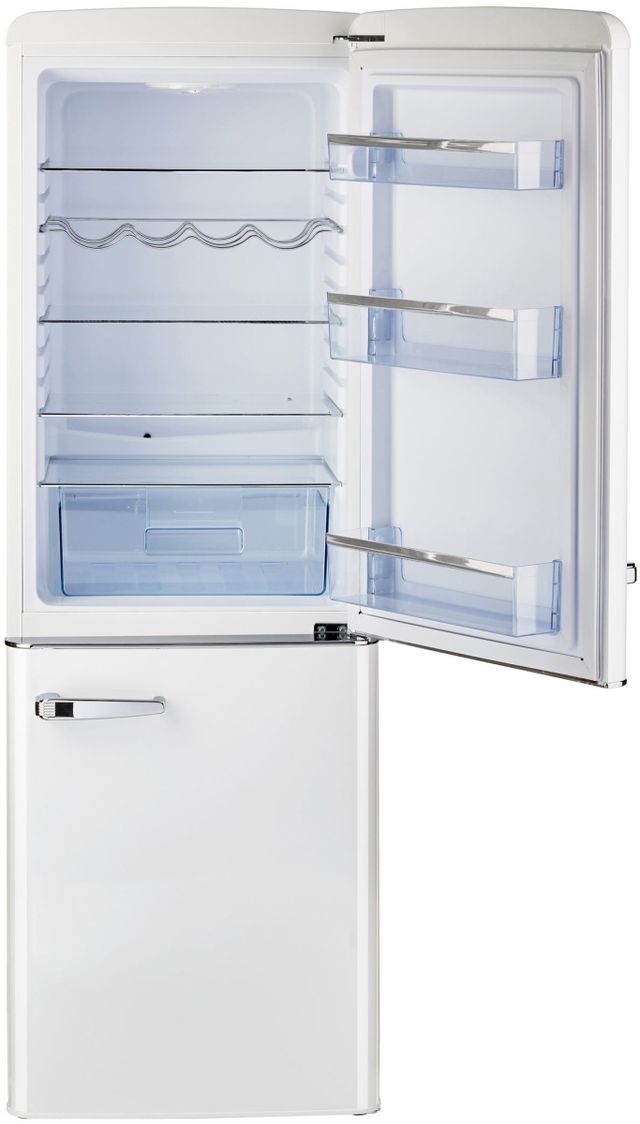 Unique® Appliances Classic Retro 7 Cu. Ft. Marshmallow White Counter Depth Bottom Freezer Refrigerator-3
