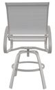 Telescope Casual Aruba Abalone/Warm Gray Aluminum/Fabric Outdoor Sling Balcony Height Swivel Cafe Chair-3