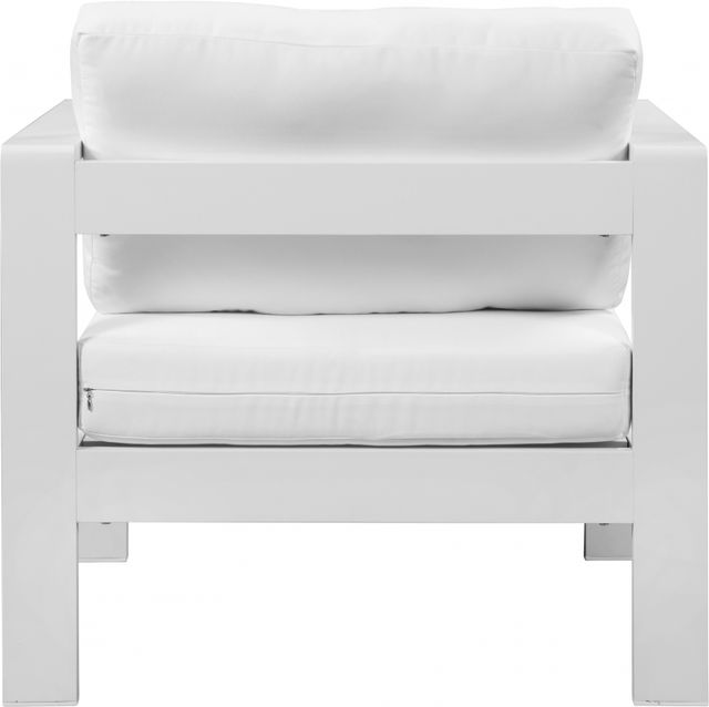 Meridian Furniture Nizuc White Waterproof Fabric Outdoor Patio Aluminum Arm Chair-1