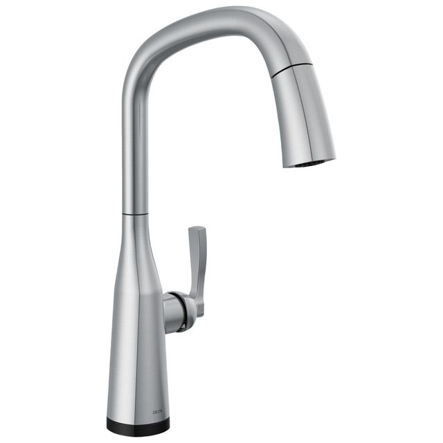 Delta Stryke® Lumicoat® Arctic Stainless VoiceIQ® Single Handle Kitchen Faucet with Touch2O® Technology-0