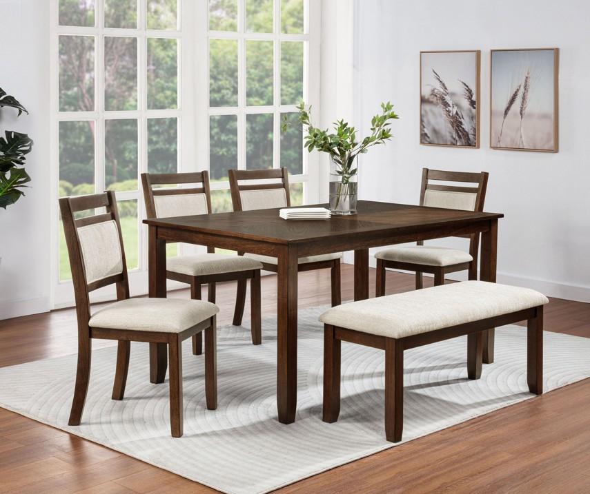 Crown Mark Avasa Beige/Brown Dining Bench