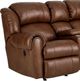 HomeStretch Laredo Cognac Leather Power Reclining Loveseat-1