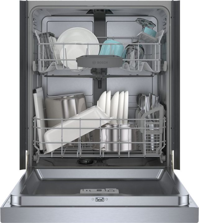 Bosch® 100 Series 24" Stainless Steel Front Control Built In Dishwasher-2