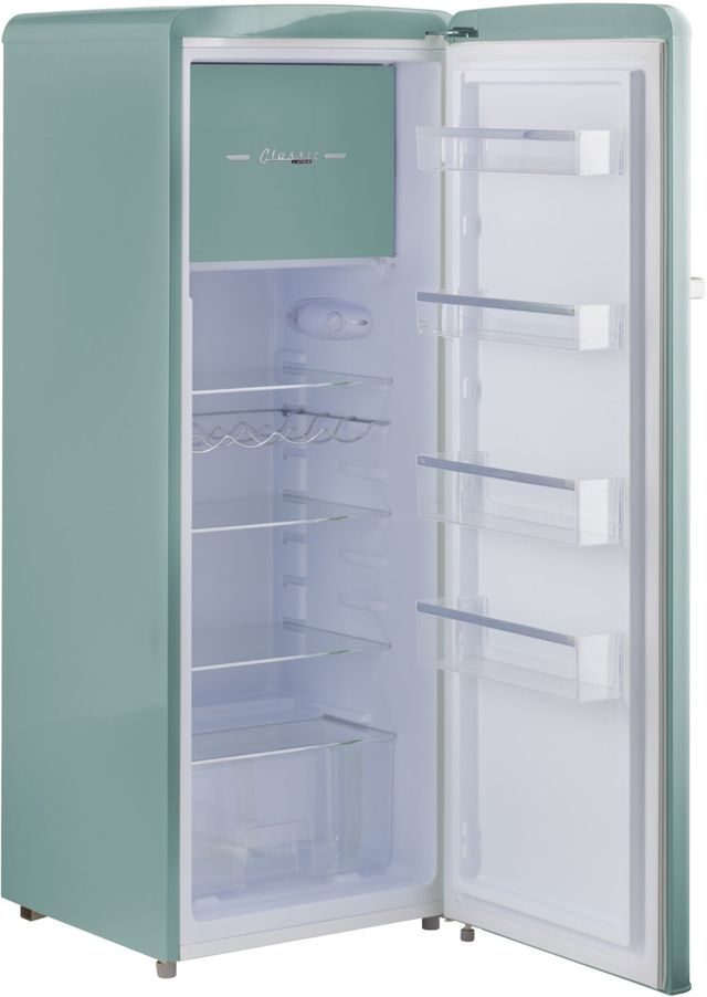 Unique® Appliances Classic Retro 8 Cu. Ft. Ocean Mist Turquoise Counter Depth Top Freezer Refrigerator-4