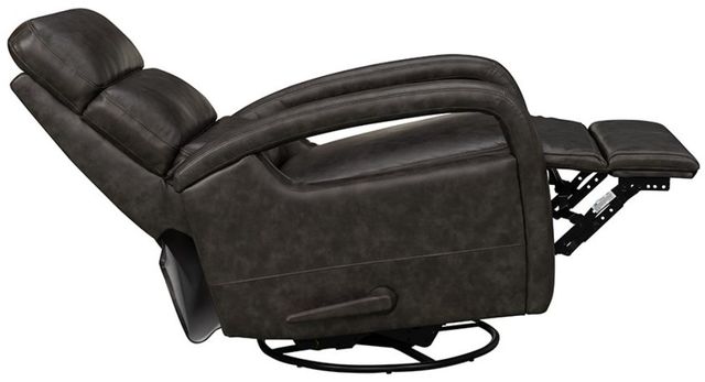 BarcaLounger® Nick Ryegate Gray Leather Manual Swivel Glider Recliner-1