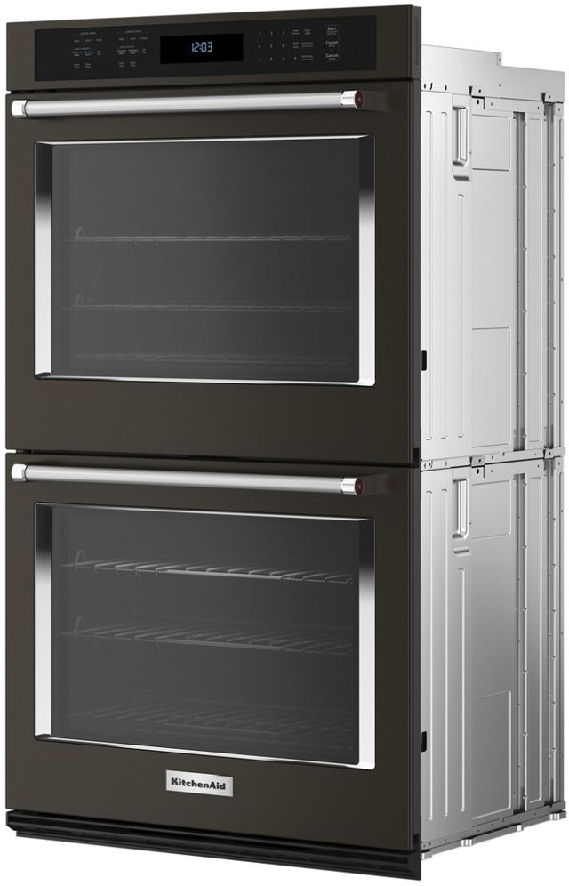 KitchenAid® 27" PrintShield™ Black Stainless Steel Double Electric Wall Oven-2