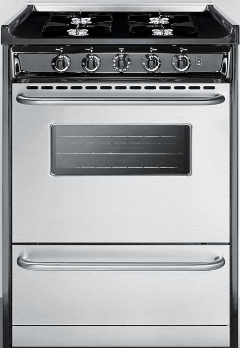 Summit® 24" Stainless Steel Open Burner Freestanding Gas Range-0