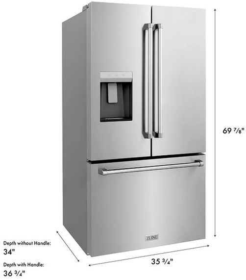 ZLINE 36" 28.9 Cu. Ft. Stainless Steel Freestanding French Door Refrigerator-2