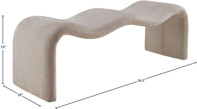 Meridian Furniture Willow Beige Chenille Bench-3