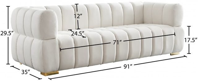 Meridian Furniture Gwen Cream Velvet Sofa-2