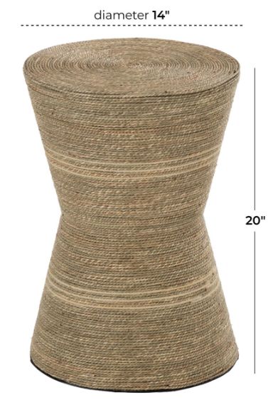 Deco Marche Brown Side End Accent Table with Hourglass Shape-3