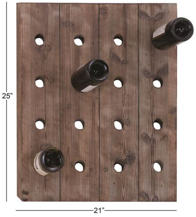 Deco Marche Brown 16-Bottle Wall Wine Rack-2