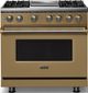 Viking® 5 Series 36" Golden Hour Pro Style Dual Fuel (NG) Range with Brushed Brass Trim-0