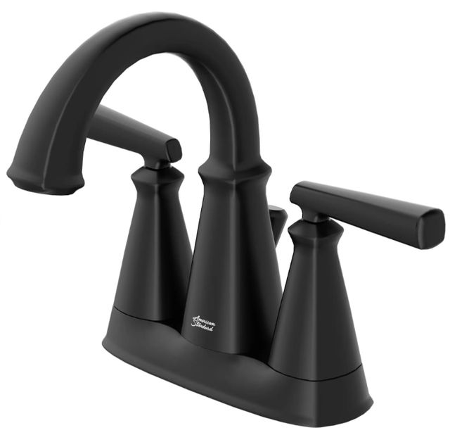 American Standard Edgemere® Matte Black 4" Centerset 2-Handle Bathroom Faucet with Lever Handles-4