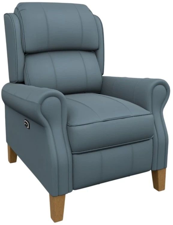 Best® Home Furnishings Customizable Joanna Leather Power High Leg Recliner with Honey Birch Legs-0