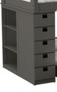 Elements International Cali Kids Grey Twin Over Full Bookcase Loft Bed-1
