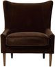 Four Hands Marlow Monte Chocolate Wing Chair-2