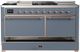 Ilve® Majestic III 60" Blue Gray Pro Style Dual Fuel Natural Gas Range with Griddle and Copper Trim-2