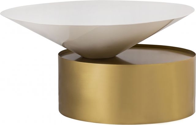 Meridian Furniture Damon White/Brass Coffee Table-0
