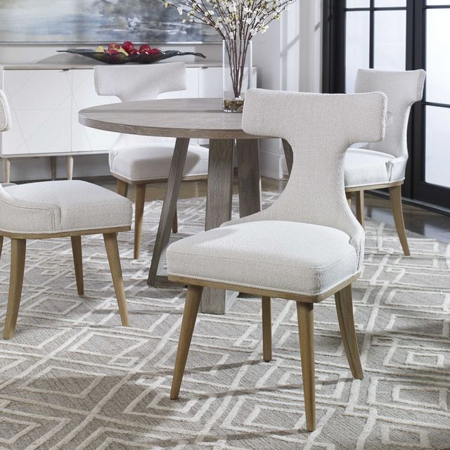 Uttermost® Klismos Oak/Off-White Side Chair-1
