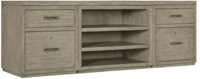 Hooker® Furniture Linville Falls Mink 84" Credenza with Two Files and Open Desk Cabinet-0