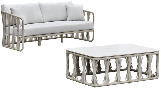 Intercon Alexa 2-Piece White Aluminum Outdoor Seating Set-0