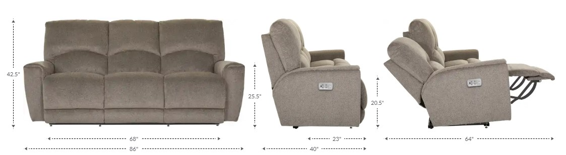 La-Z-Boy® Cassian Dark Chocolate Leather Power Reclining Sofa with