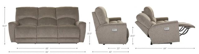 La-Z-Boy® Cassian Dark Chocolate Leather Power Reclining Sofa with Headrest-2
