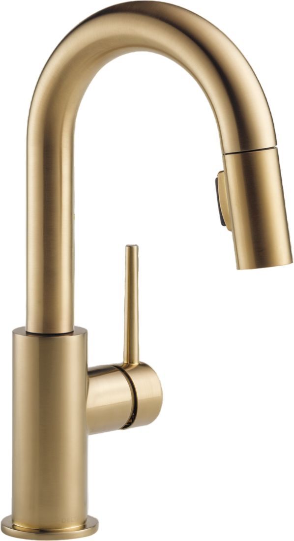 Delta Trinsic® Champagne Bronze Single Handle Pull-Down Bar/Preparation Faucet-0