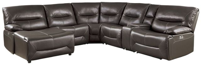 Homelegance® Dyersburg 6-Piece Gray Power Reclining Left-Arm Facing Sectional and Chaise-0