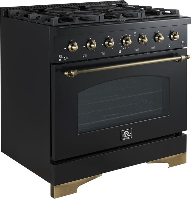 FORNO® Antico Alta Qualita 36" Black Pro Style Dual Fuel Range-2