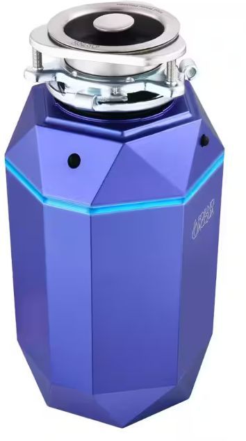 FORNO ACQUA® BrightDIAMOND 1 HP Continuous Feed Amethyst Garbage Disposal with Surround LED and Integrated Air Switch-1