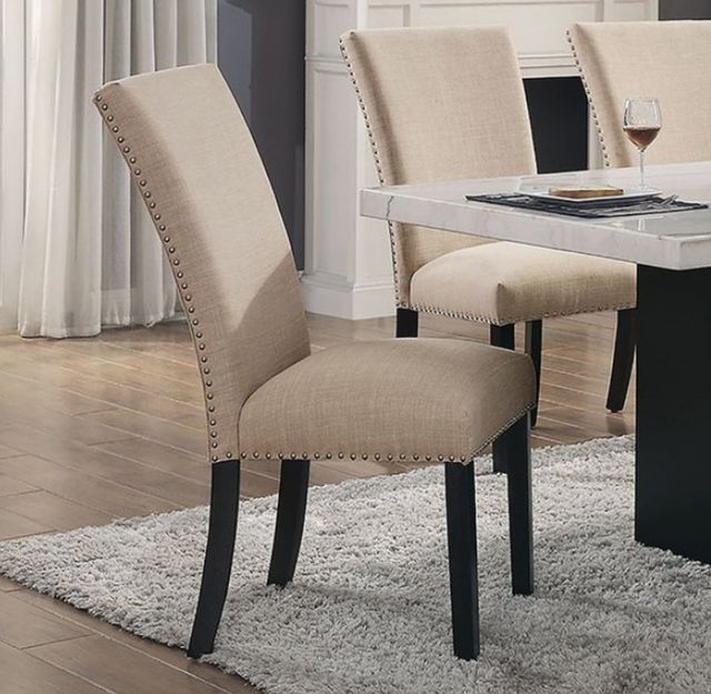 Furniture of America® Kian 2-Piece Beige/Black Side Chair Set-3