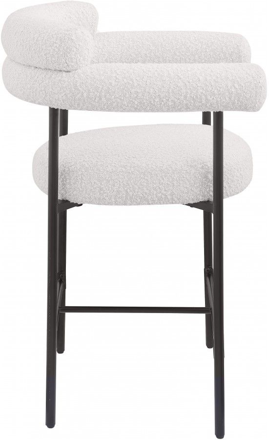 Meridian Furniture Blake Cream/Matte Black Counter Stool-1