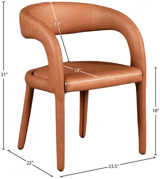 Meridian Furniture Sylvester Cognac Upholstered Dining Chair-2