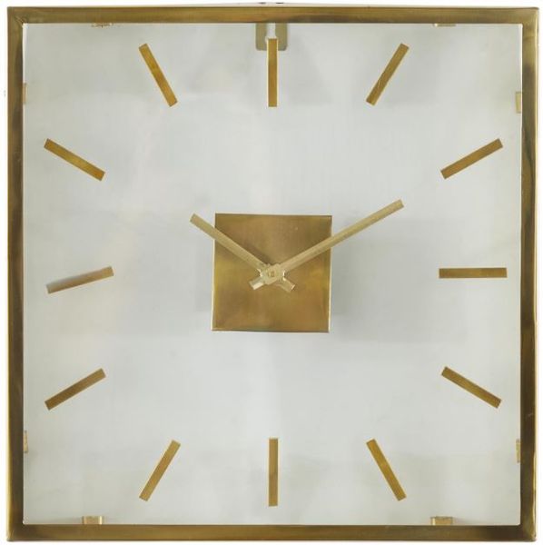 Deco Marche Gold Square Metal Wall Clock | Fischer Furniture | Rapid ...