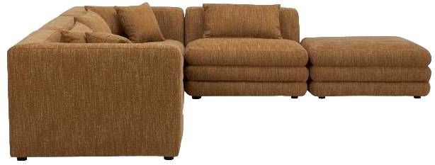 Moe's Home Collection Lowtide Dream 5-Piece Amber Glow Modular Sectional and Ottoman-3