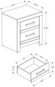 Monarch Specialties Inc. Grey Reclaimed 2-Drawer Nightstand-2
