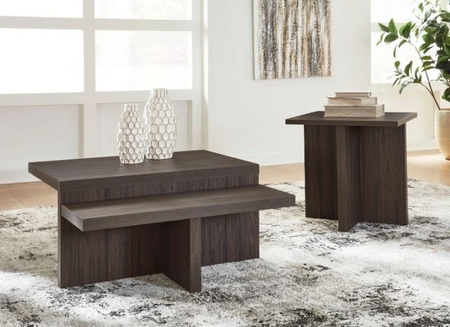 Signature Design by Ashley® Zendex 2-Piece Dark Brown Occasional Table Set-8