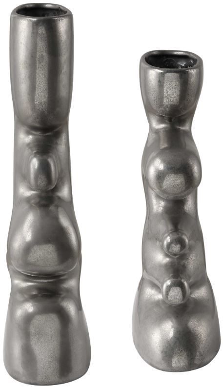 Uttermost® Free Flowing 2-Piece Nickel Vase Set-3
