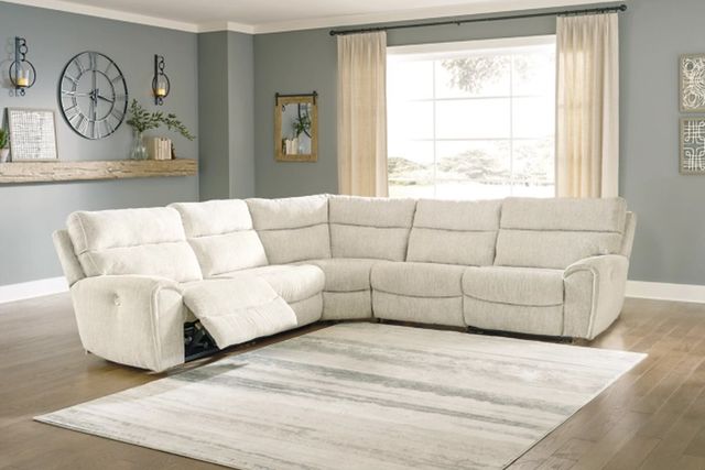 Signature Design by Ashley® Critic's Corner 5-Piece Parchment Power Reclining Sectional-1